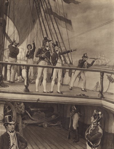 La Persecución de Nelson tras la Flota Francesa, 1805 de Thomas after Davidson